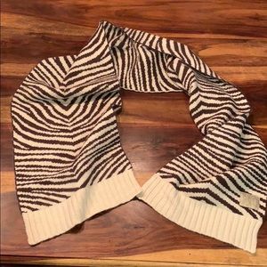 COACH brown/ivory zebra print scarf - NWOT